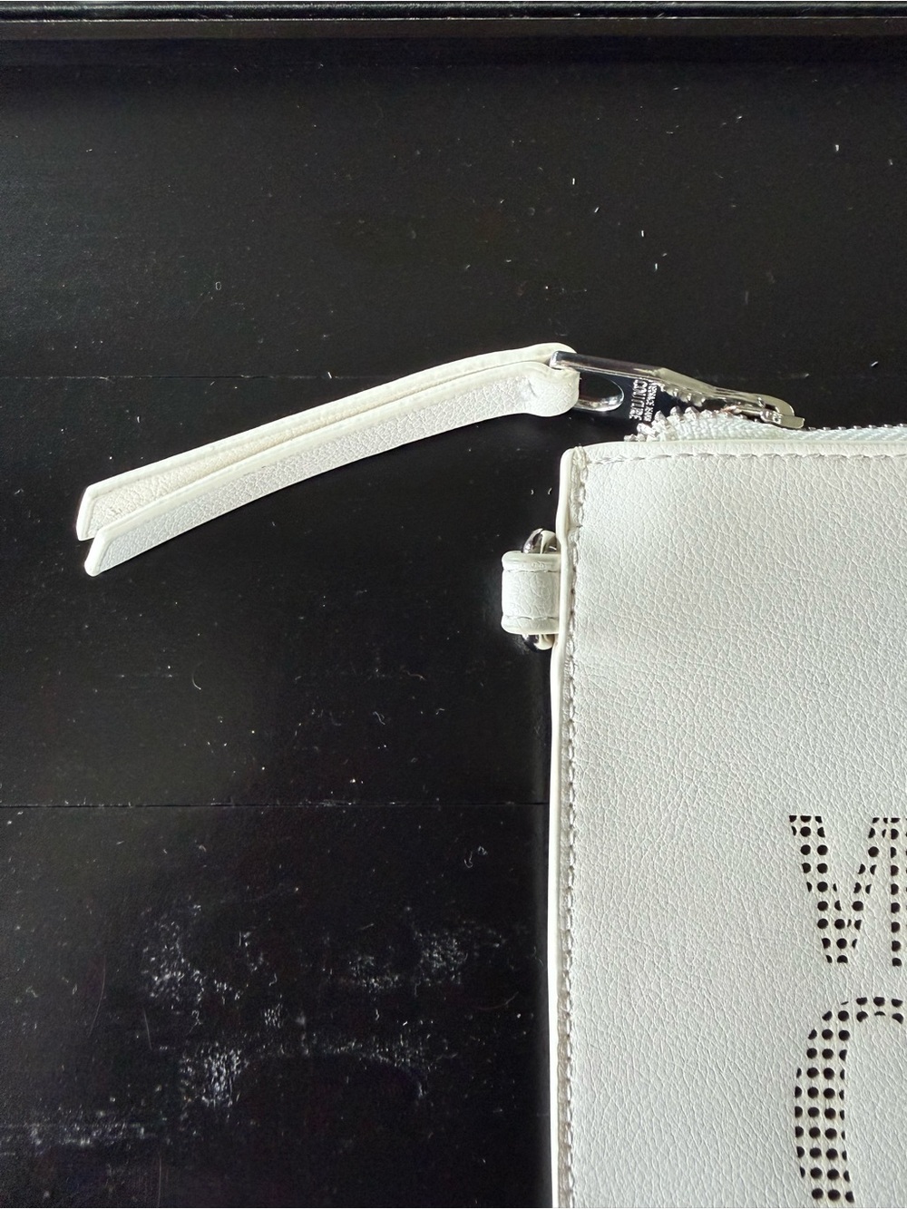 Versace Jeans Collection White Perforated Logo Wristlet - Picture 3 of 7